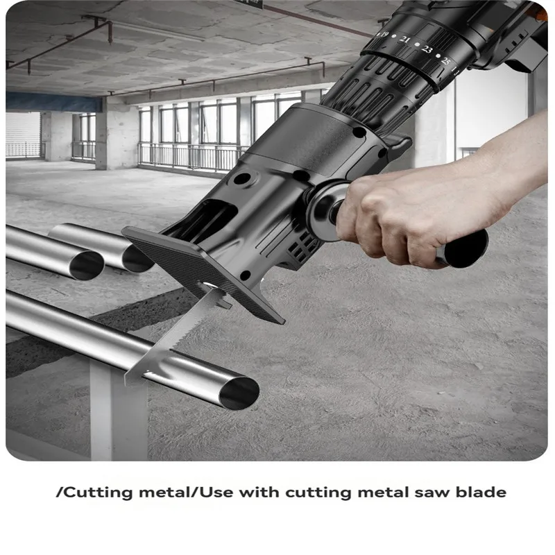 Portable reciprocating saw adapter, electric drill to chain saw selection, household electric saw for cutting tools such as wood