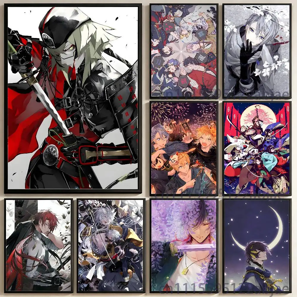 T-Touken Ranbu Poster HD Art Sticky Wall Waterproof Home Living Room Bedroom Bar Aesthetic Decoration