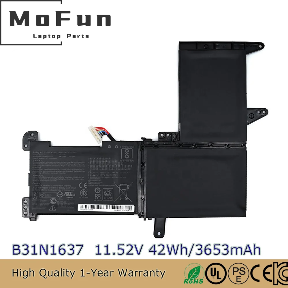 

Совершенно новый оригинальный аккумулятор для ноутбука B31N1637 11,55 В 42 Втч для Asus VivoBook F510U S510U X510U X541U X542U X510UR