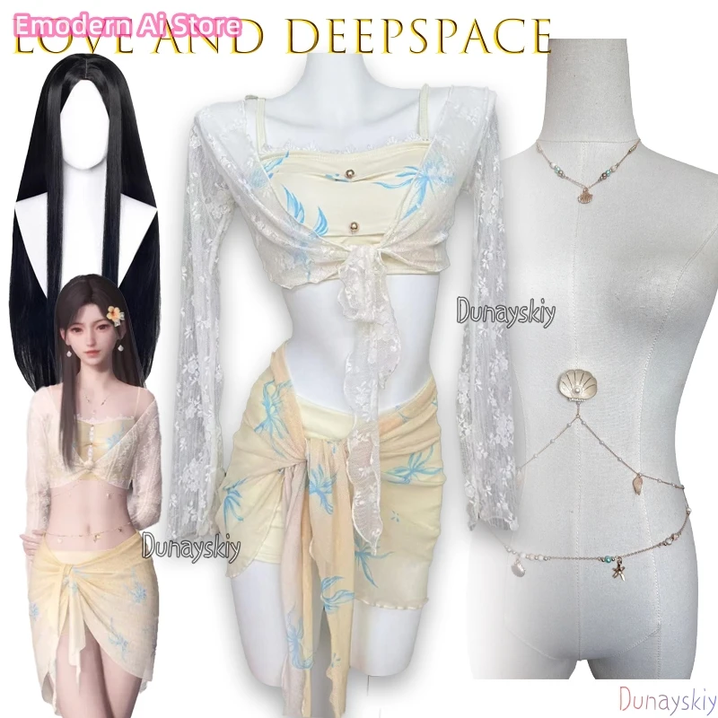 

‌‌‌‌‌‌Love And Deepspace Rafayel Cosplay Swimsuit Baby Miss Shan Yu Butterfly Dream New Player Disfraz Halloween Mujer 코스프레 의상
