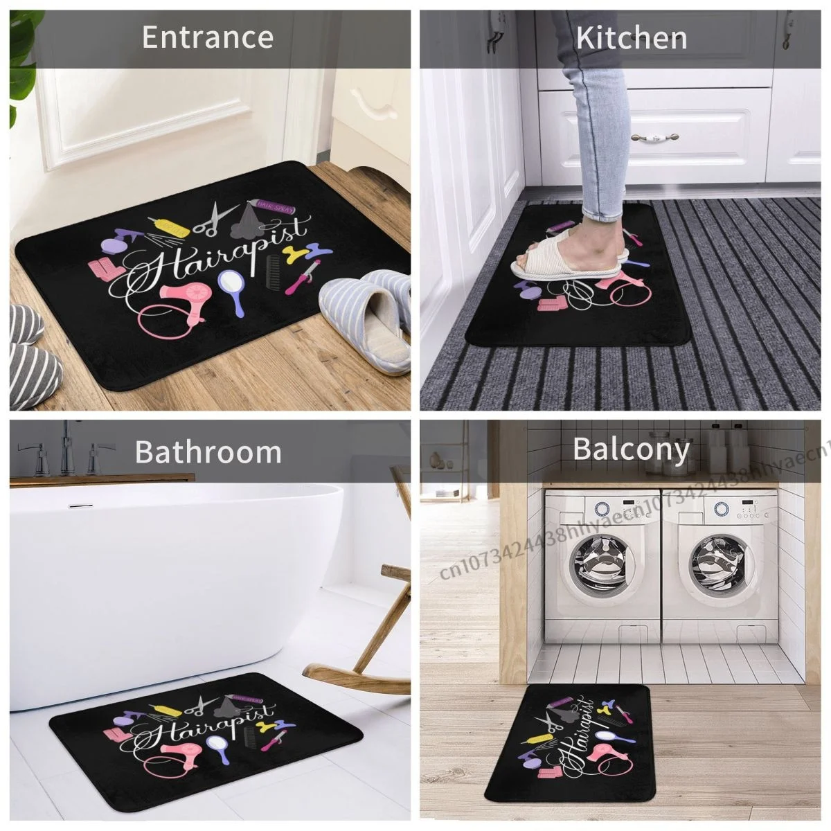 Salon Life Bedroom Mat Hairapist Hairdresser Hair Stylist Barber Doormat Flannel Carpet Entrance Door Rug Home Decoration