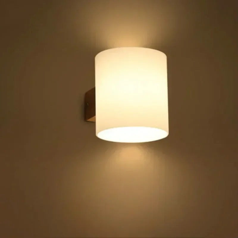 Modern For Bedroom/bathroom Home Lighting Wall Sconce Solid Wooden Wall Light Double Heads