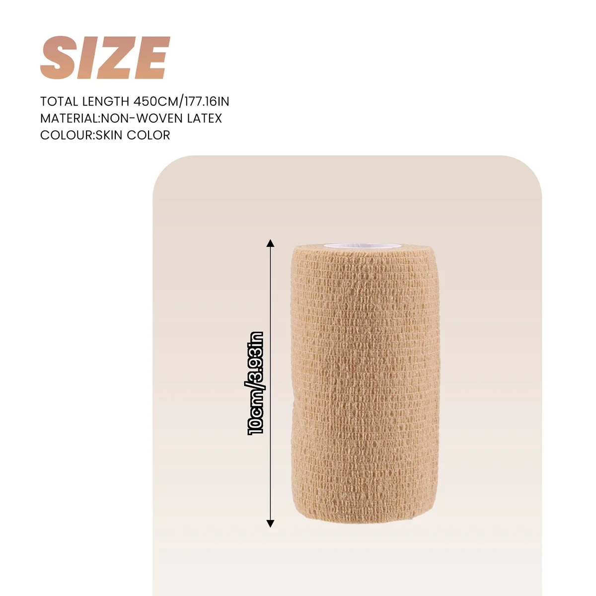 ABJQ 6 عبوات من الضمادات المتماسكة ذاتية اللصق، 10 × 450 سم، غلاف ذاتي الالتصاق، غلاف ضمادة غير منسوج #6