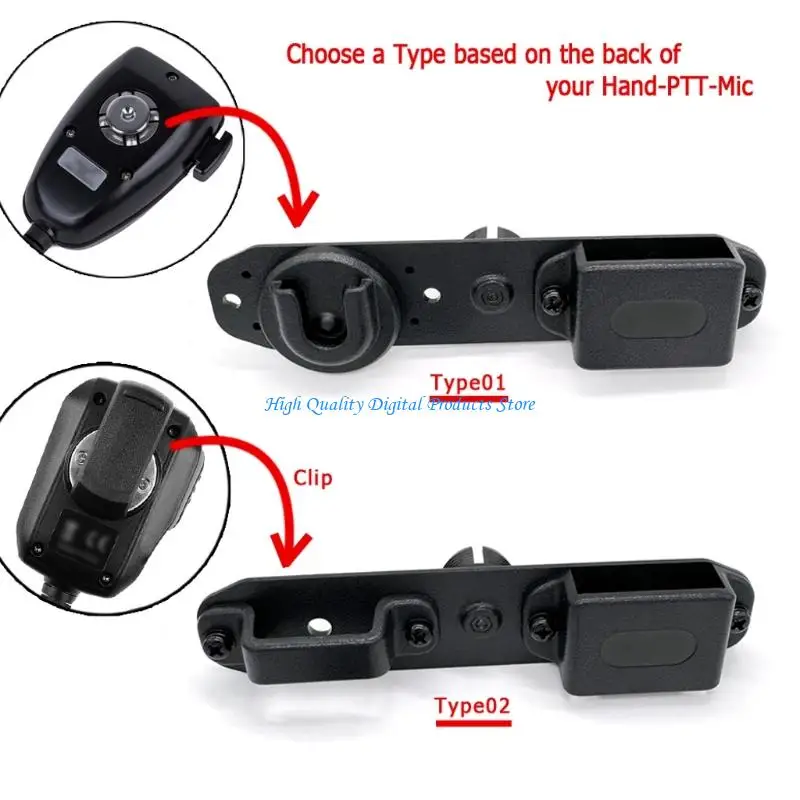 U2JE No-Drill Radio Mount for Bike and Motorcycle Tube Frames with Clamp Holder and Jointed Viewing Position Control