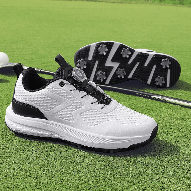

2025 New Golf Shoes for Men Women Anti-Slip Spikes Golf Training Shoes Unisex Designer Quick Lacing Sport Shoes Couples