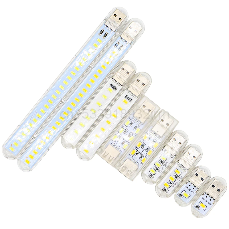 1Pcs LED USB Light 2-24LEDS Mini Portable Book Light Reading Night Light Warm White 5V Power For PC Laptop Mobile Power