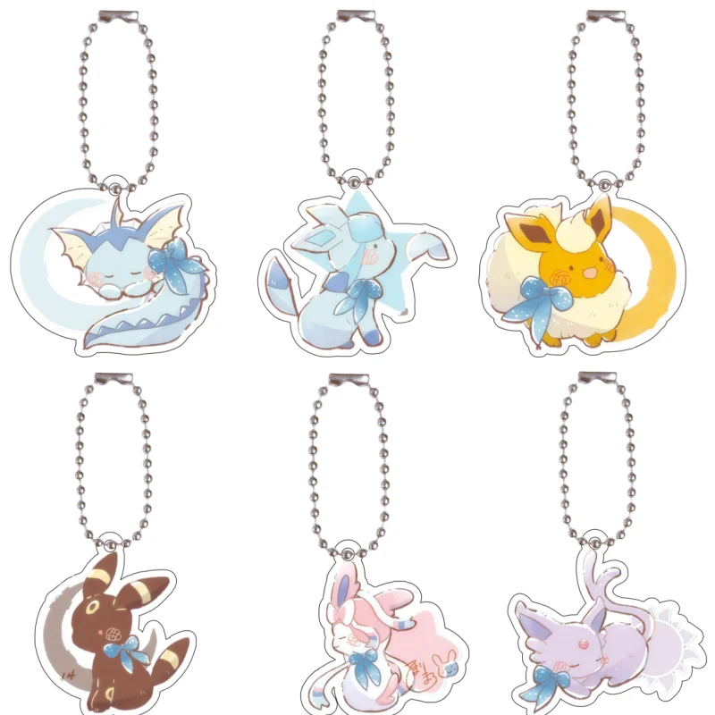 

Аниме-аксессуар: Брелок из переработанного акрила для Вапореона, Глейсон, Флареона, Амбреона, Силвеона, Эспеона – Подвеска для рюкзака, подарок