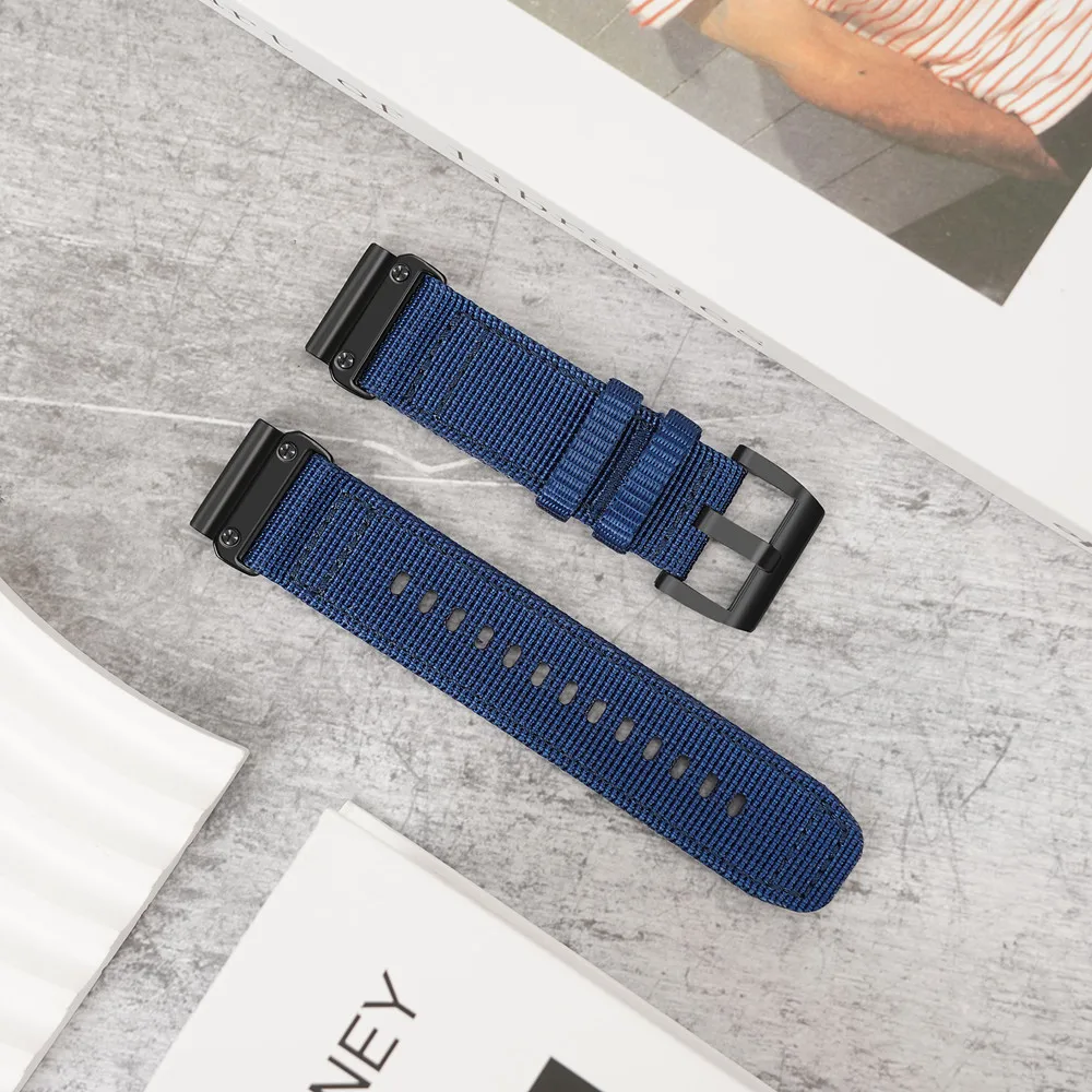 20MM 22MM 26MM Canvas strap For Garmin Fenix 5S 6S 7S 7 6 5 smartwatch nylon sports Quick release band breathable replacement wr