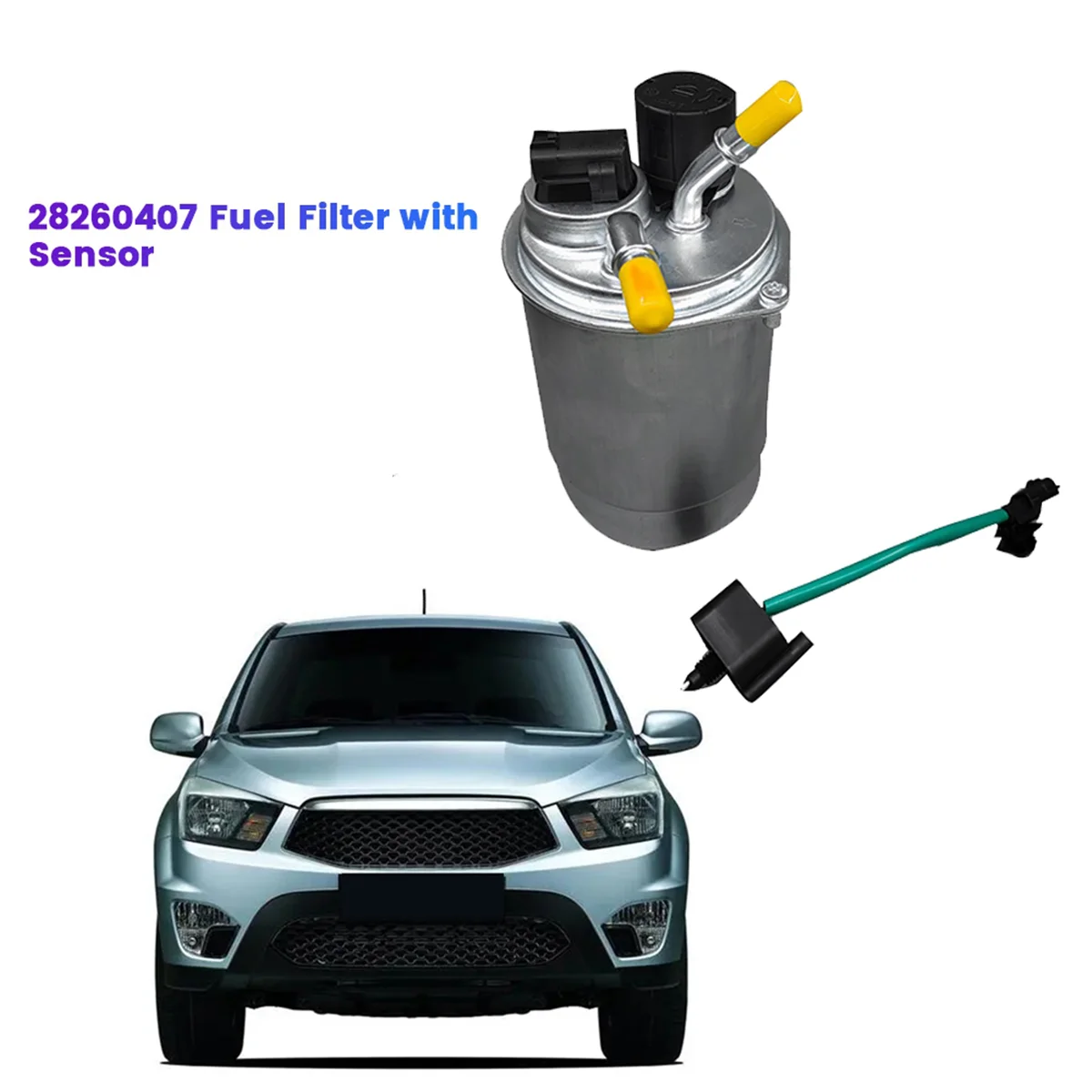 Filtre à carburant diesel avec capteur, SsangYong Actyon Sports, Korando Rexton, Rodius 4.0, 28260407-2010, M4681, K22470, 2014