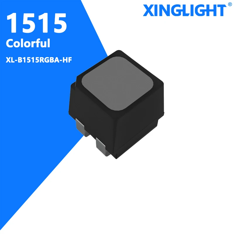 XINGLIGHT 100 ชิ้น 1515 สีสันสดใส LED ลูกปัด 5 โวลต์สีดําแพคเกจ Emitting Diode XL-B1515RGBA-HF Surface Mount