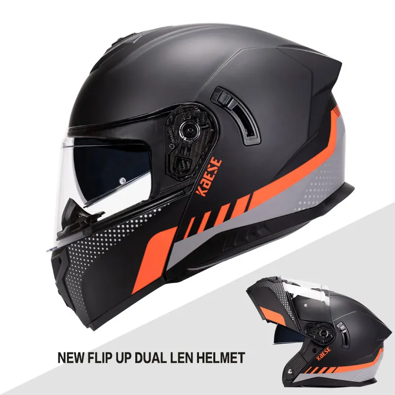 

2024 Factory Price Modular Flip Up Dual Len Helmet Safety Downhill Full Face Helmets Double Len Racing Capacetes De Moto Adults