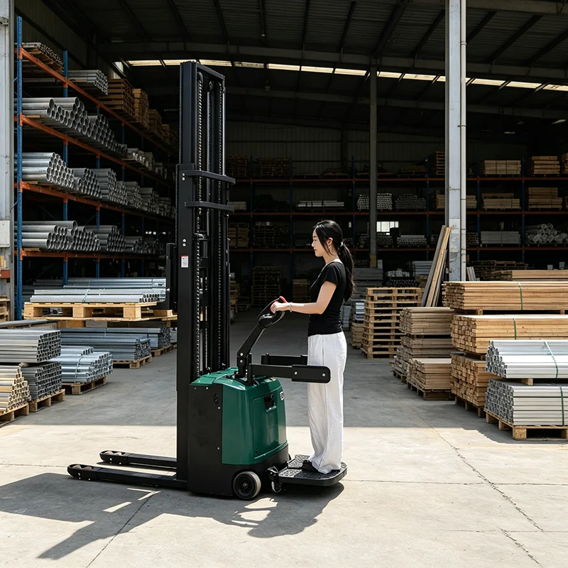 Full Electric Stacker Truck 2Ton Walkie Pallet Stacker 3m Height Adjustable Fork