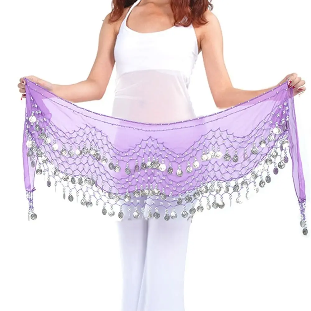 Women Sexy Belly Dance Hip Scarf Wrap Belt Dancer Skirt Female Show Costumes Sequins Tassels Thailand/India/Arab Dancer Skirt