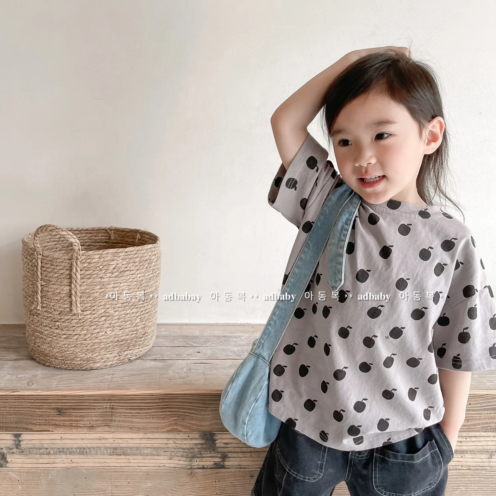 Summer New Children Cotton T Shirt Cute Apple Print Baby Short Sleeve T Shirt Fashion Girls T Shirt Boys Tee Bottoming Tops