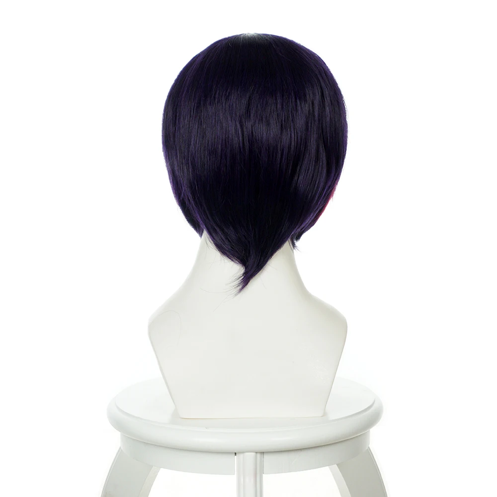 Brdwn Yuri Kuma Arashi Womens Ginko Yurishiro 35cm/13.8" Short Purple Red Straight Cosplay Wigs view 4