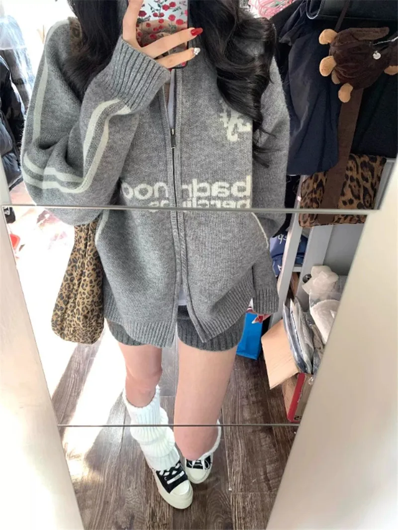 

Женские осенние кардиганы и свитеры с мехом, облегающие водолазки в корейском стиле, с вышивкой, минималистичные, из приятных материалов, для офиса (OL)