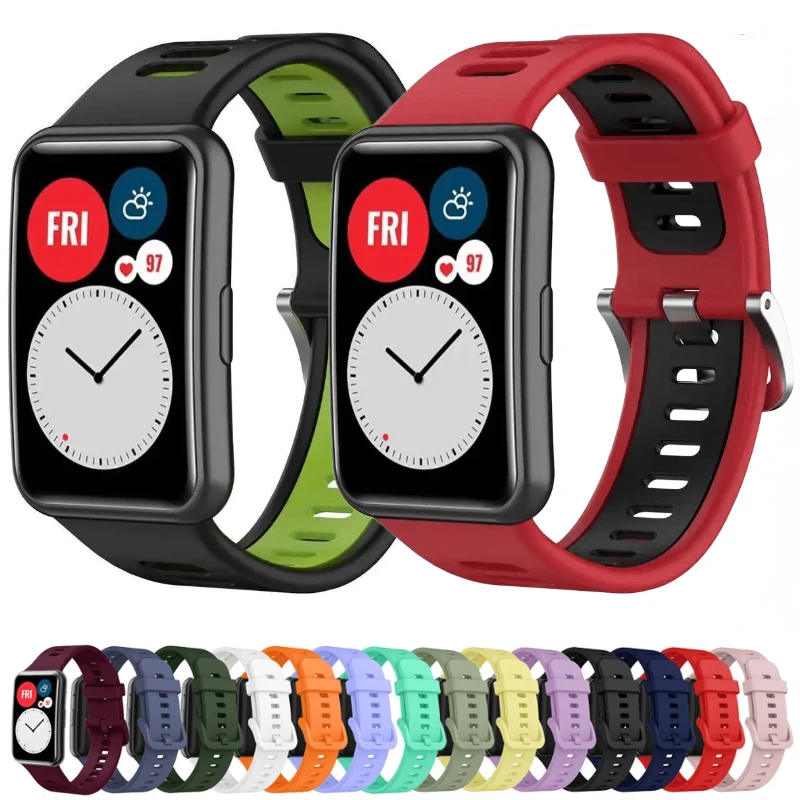 Silicone Strap para Huawei Watch Fit, Smartwatch Substituição Band Belt, Watch Protection Case, Original
