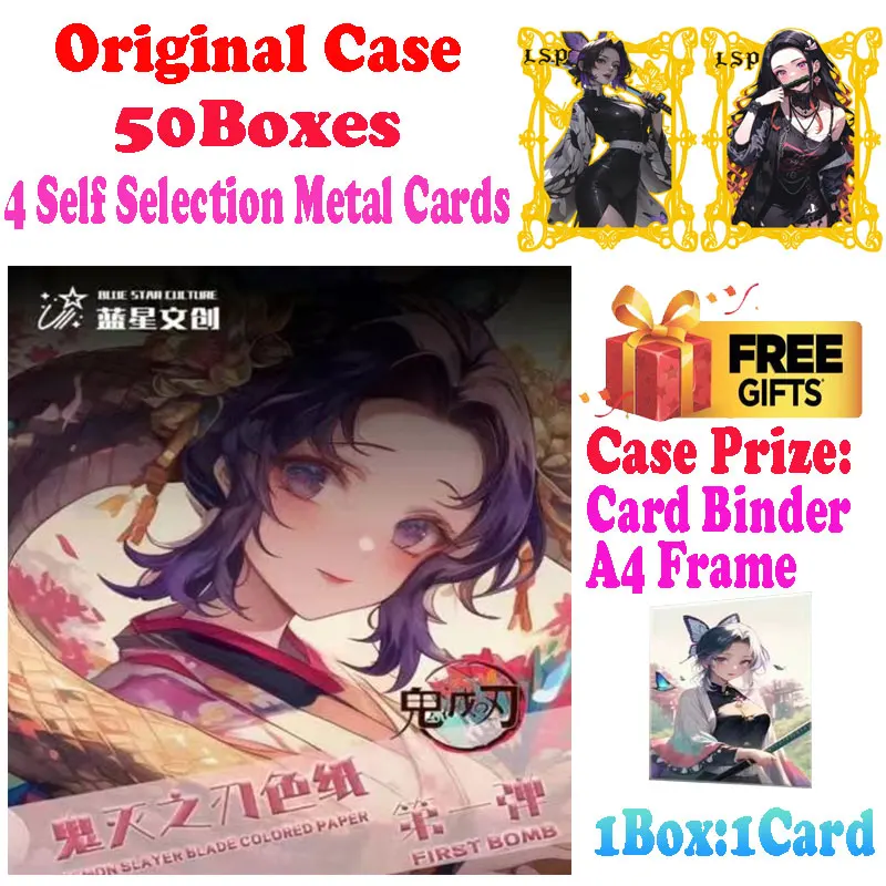 2024 Lastest Case Wholesale Blue Star Culture Demon Slayer Colored Paper Card Shinobu Trading Mitsuri CCG TCG Hobbies Gift