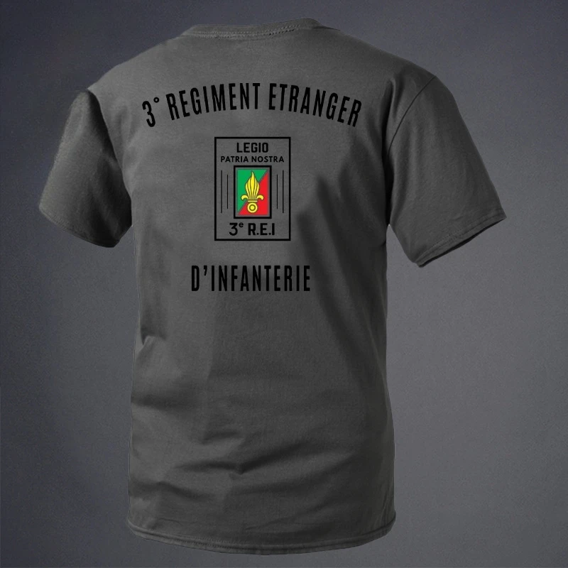 Summer New Collection: French Mercenary Series Foreign Legion Theme 3rd Regiment Badge Round-neck Short-sleeved T-shirt