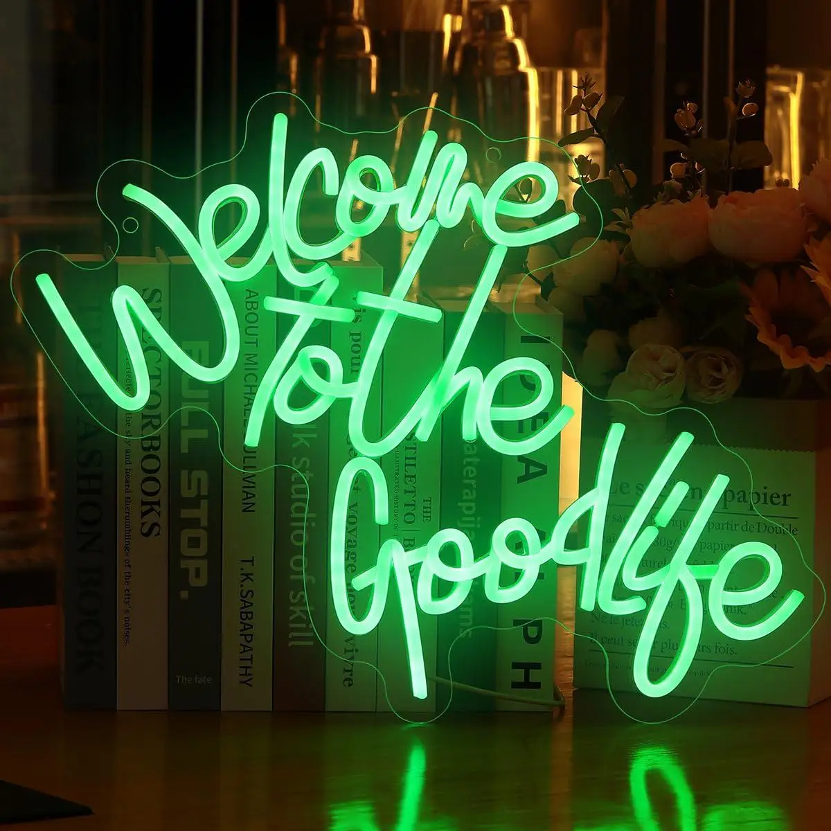 Welcome To The Good Life Neon Sign LED Neon Light For Bedroom Kids Room Birthday Christmas Party Wedding Bar Wall Backdrop Decor