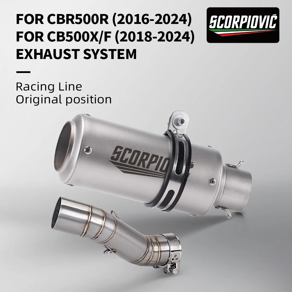 For CBR500 CBR500R CB500F CB500X CB400 CBR400 2016 - 2021 2024 Motorcycle Exhaust Escape Modified Muffler Middle link Pipe