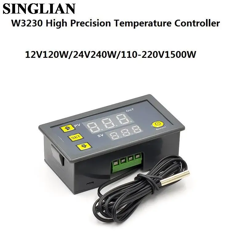 XH-W3001/W3002 W3230 Microcomputer LED Digital Temperature Controller Control Switch Thermostat Regulator 10A 12V/24V AC110-220V