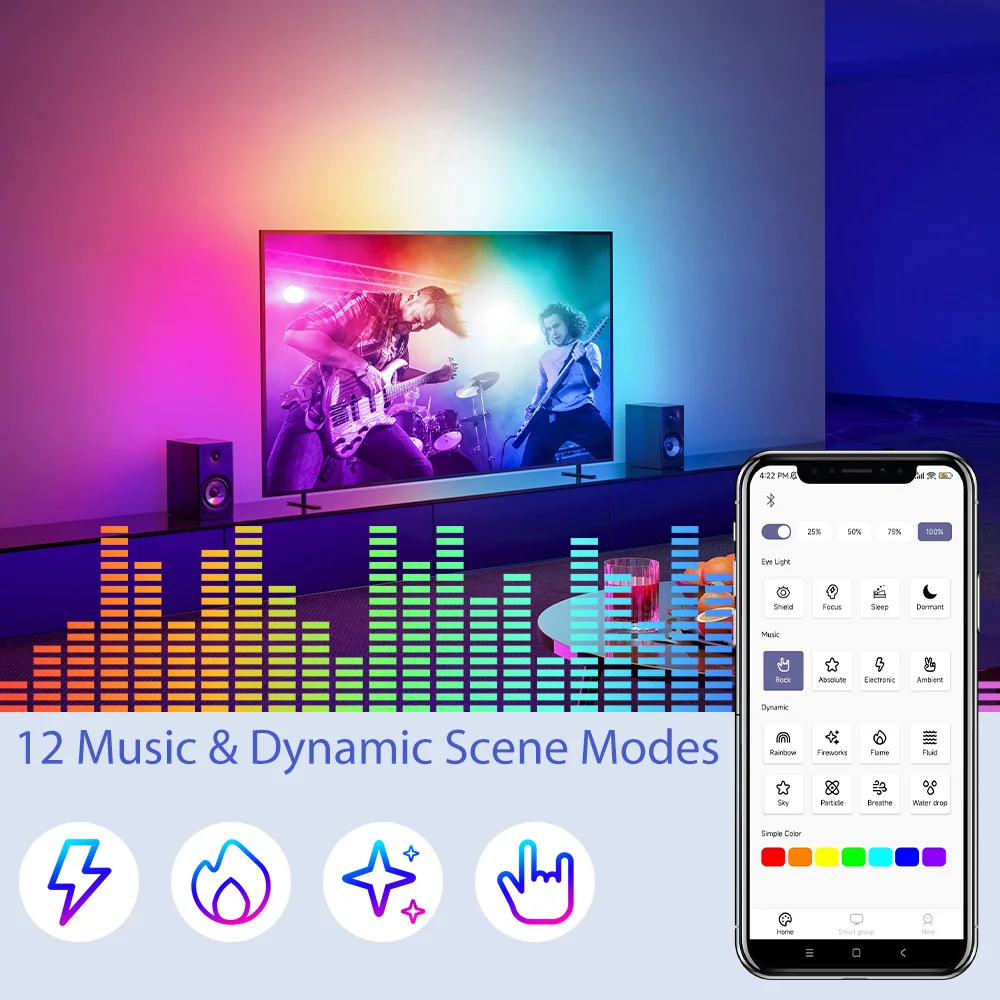 COOLO Smart Ambient TV przechwytywanie kamery z podświetleniem dla 17-75 calowego kontrola aplikacji ekranu synchronizacji muzyki do gier dla