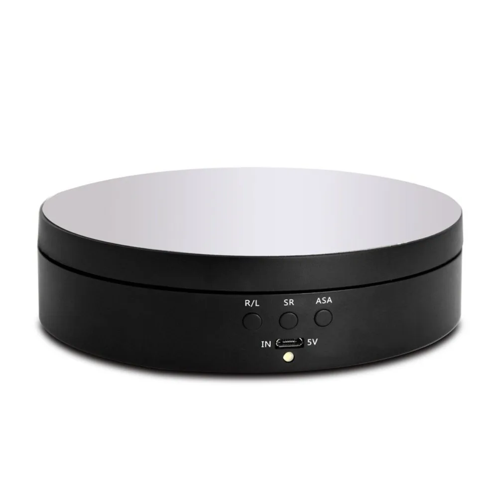 5.43x1.38in Rotating Display Stand USB Powered Adjustable Speed Motorized Turntable Electric Motorized Mirror Surface