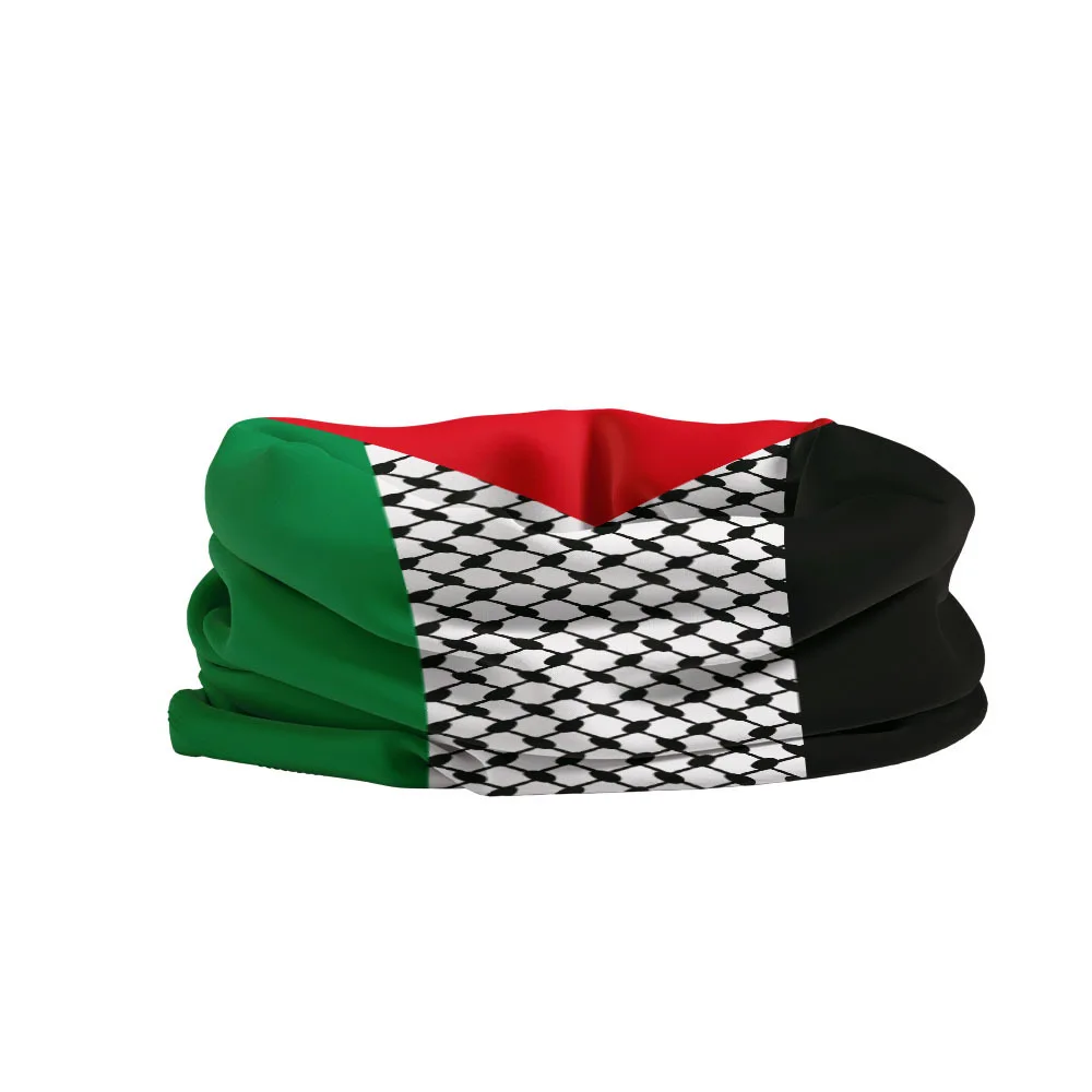 YIXIN Palestinian Keffiyeh Bandanas Palestine  Arabia Flag Pattern Headwear Neck Gaiter Warmer West Asia National Flag Face Band