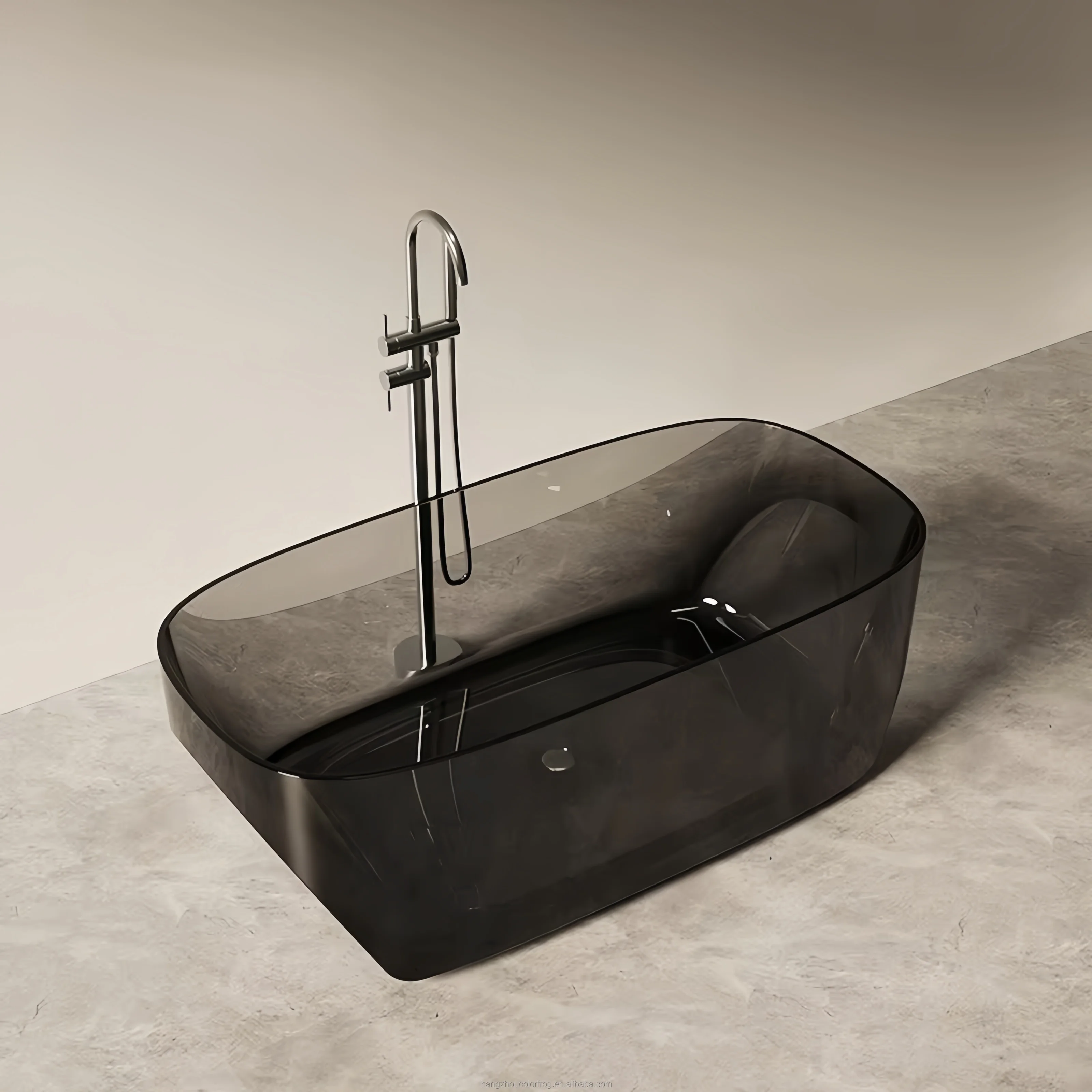 %* Modern Freestanding Resin Bathtub Indoor Use Various Colors Eco-Friendly & Durable Oval Shape Transparent Design