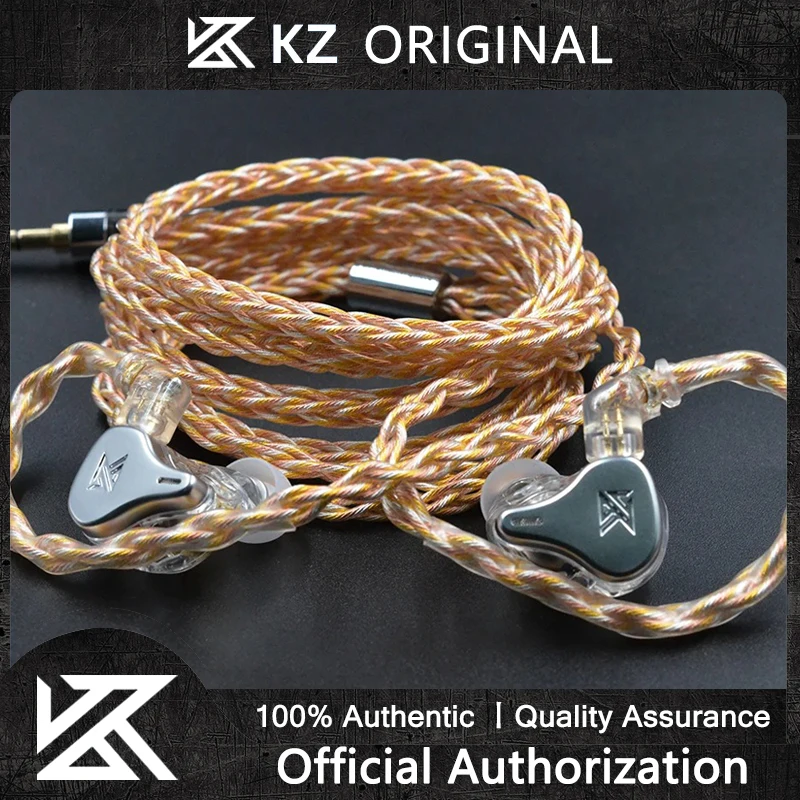 KZ Earphones Cable 8 Core Gold Silver Copper Mixed Upgrade Cable Hybrid 784 Cores 2Pin 3.5mm Plug Headset Wire For ZSN ZS10 PRO