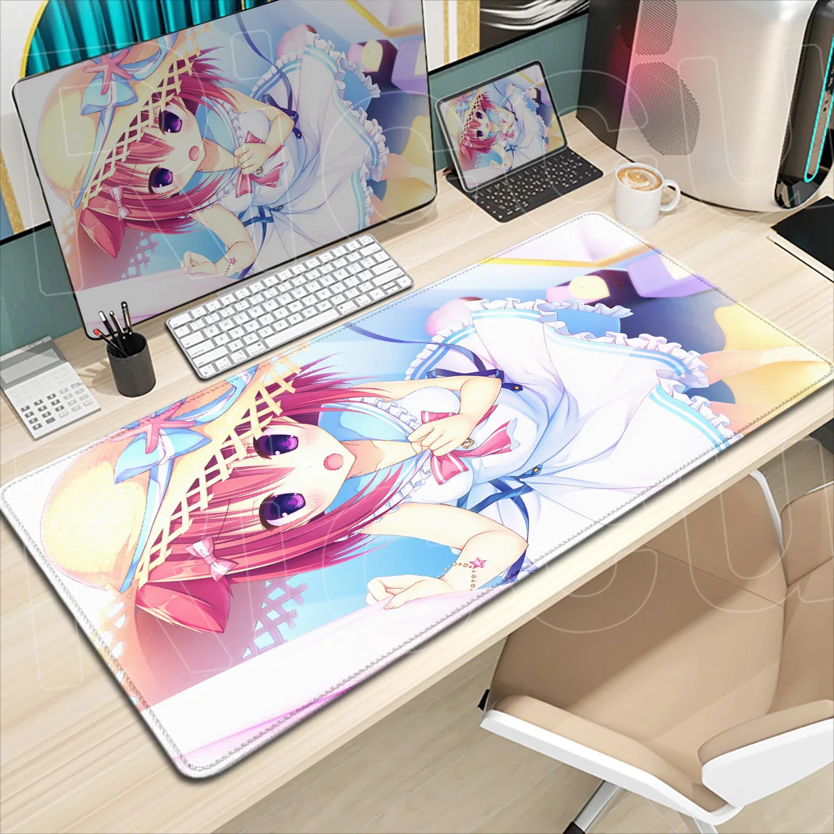 Raspberry Cube Mouse Pad Dating simulation game Mousepad Office Gaming Accessories XXL soft Keyboard Carpet Student Writing Pad