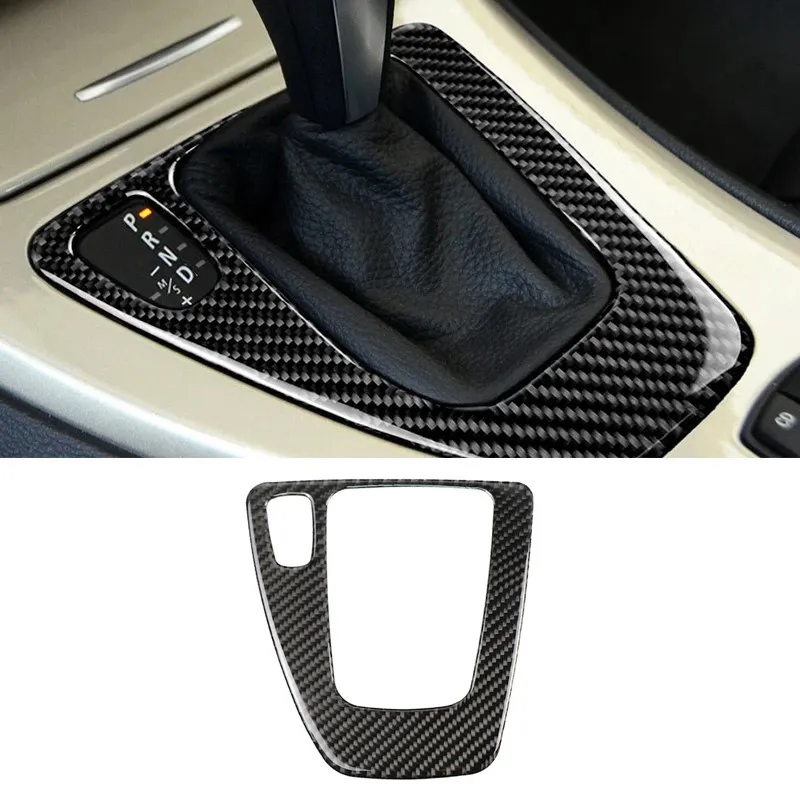 For BMW 3 series E90 E92 E93 2005 2006 2007 2008 2009 2010 2011 2012 LHD/RHD Carbon Fiber Gear Shift Control Panel Cover Trim