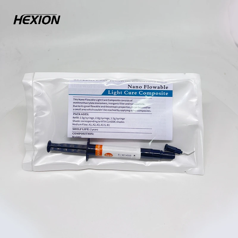 Dental Resin Light-Curable Flowable Fluid Resin Materials Composite Resin Dental Material 2.5g Oral Filling Tools