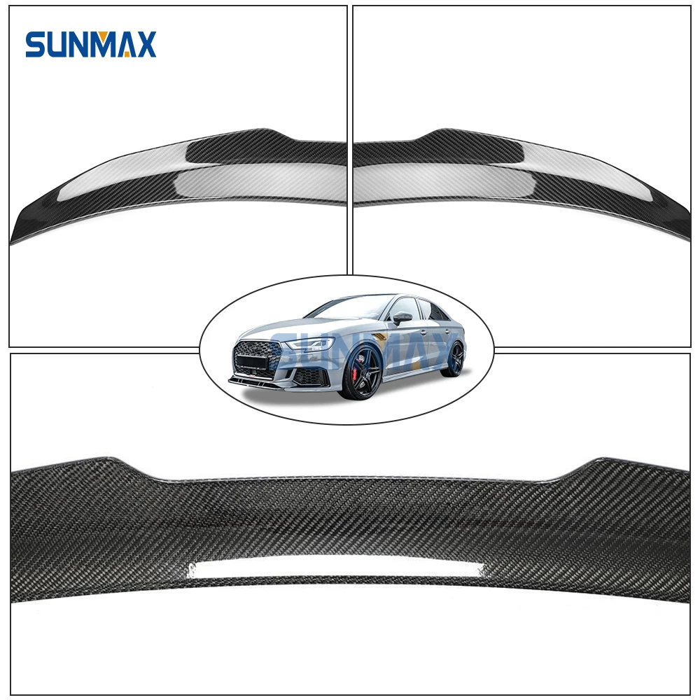 Dry Carbon Fiber Rear Trunk Spoiler Wing Spoiler For Audi A3 S Line S3 RS3 Sedan 2013-2020 Car Exterior Accessories