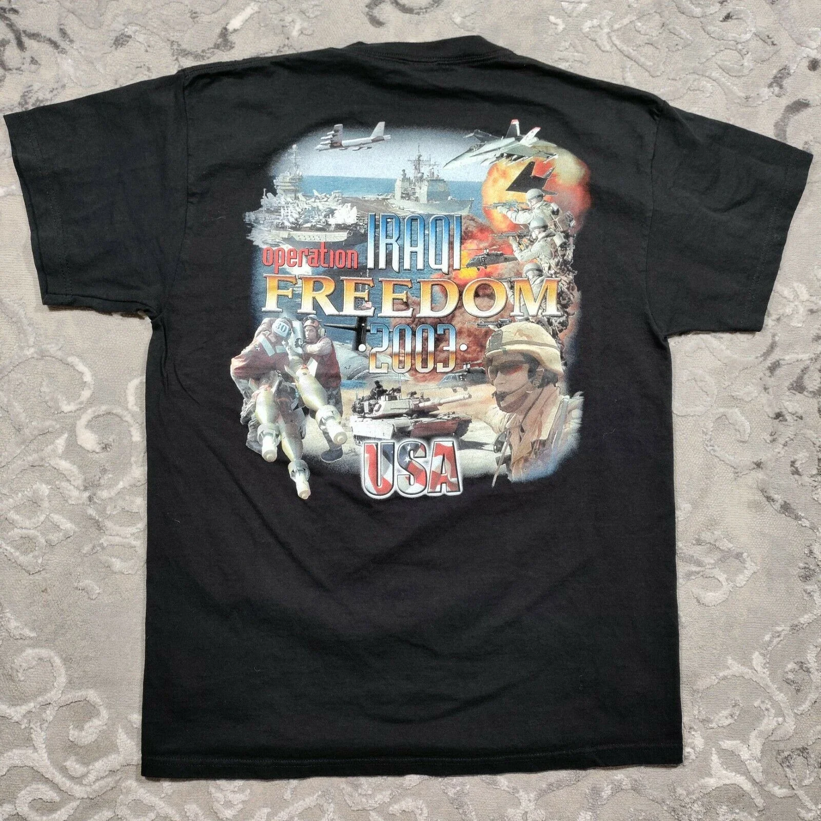 

Vintage Operation Iraqi Freedom USA Military T-Shirt 100% Cotton O-Neck Short Sleeve Summer Casual Mens T-shirt Streetwear