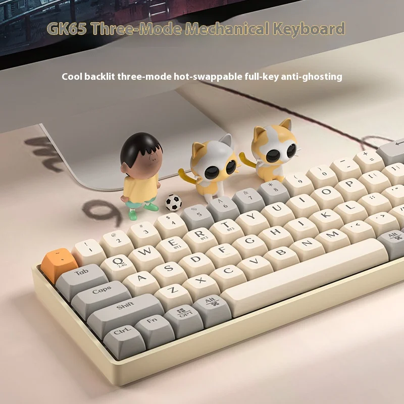 

LANGTU GK65 Wireless 2.4G Bluetooth Tri-mode Mechanical Keyboard Wired Gaming and Office Keyboard