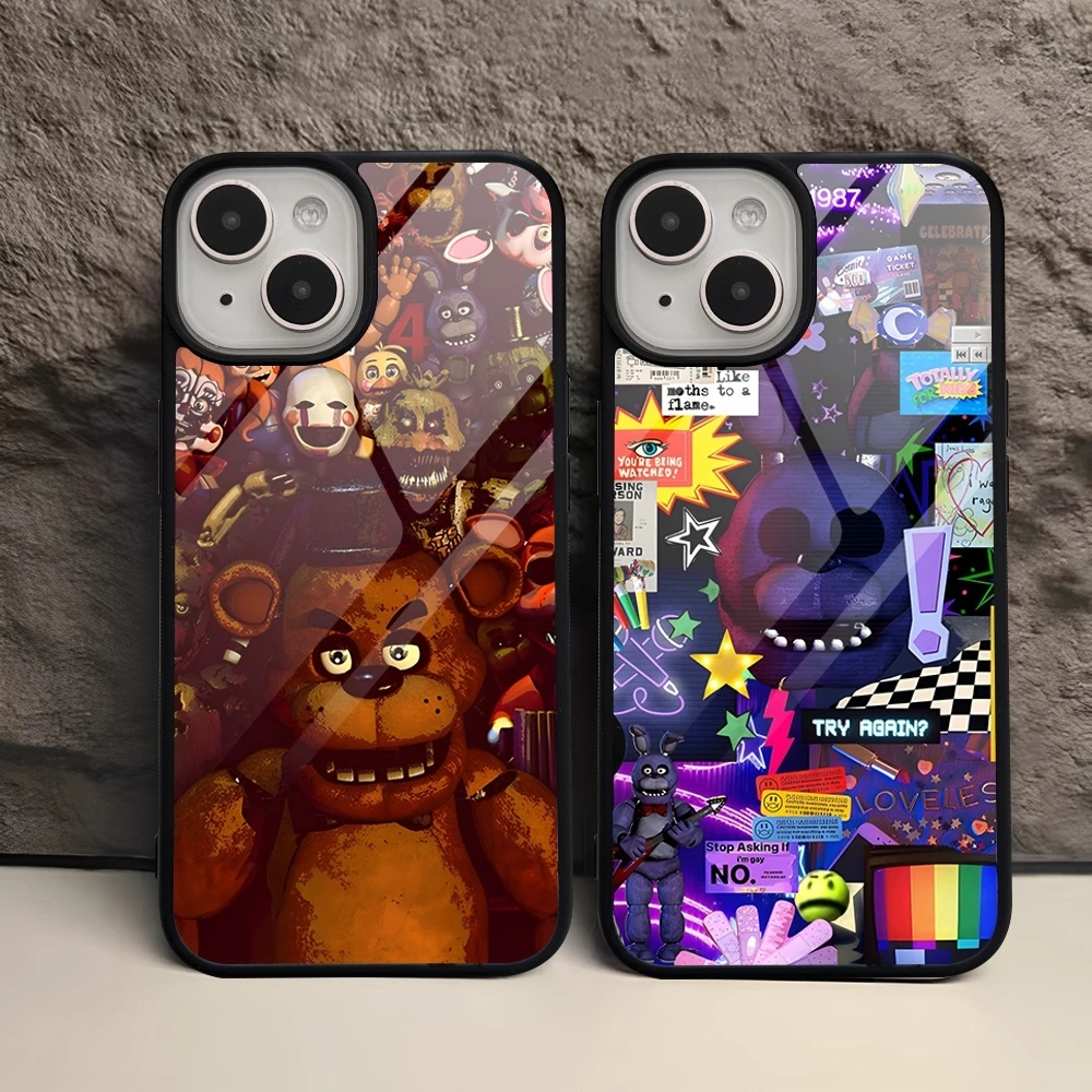 F-Freddys At Five Nights Phone Case For Iphone 16 15 Pro Max 14 12 11 13 Mini 6 8 7 Plus X Xs XR PC+TPU Design Back Cover