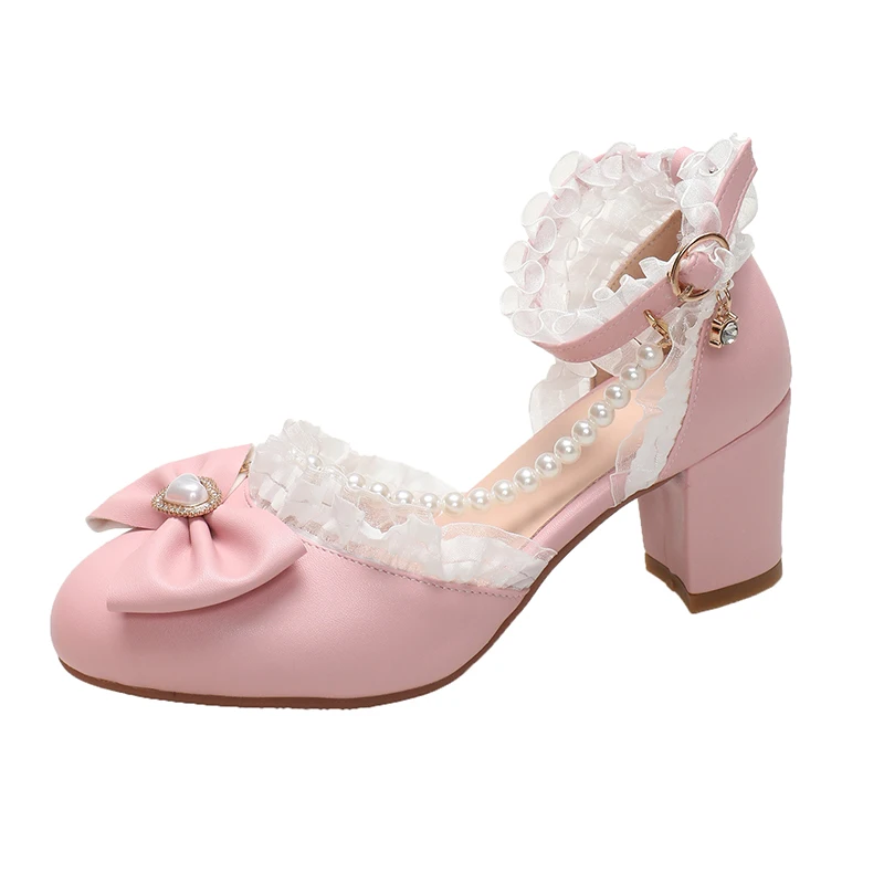 Schattige prinses Lolita sandalen vrouwelijke studenten grote kleine maten hoge hakken zachte meisjes fee schoenen originele LO schoenen kawaii zoet