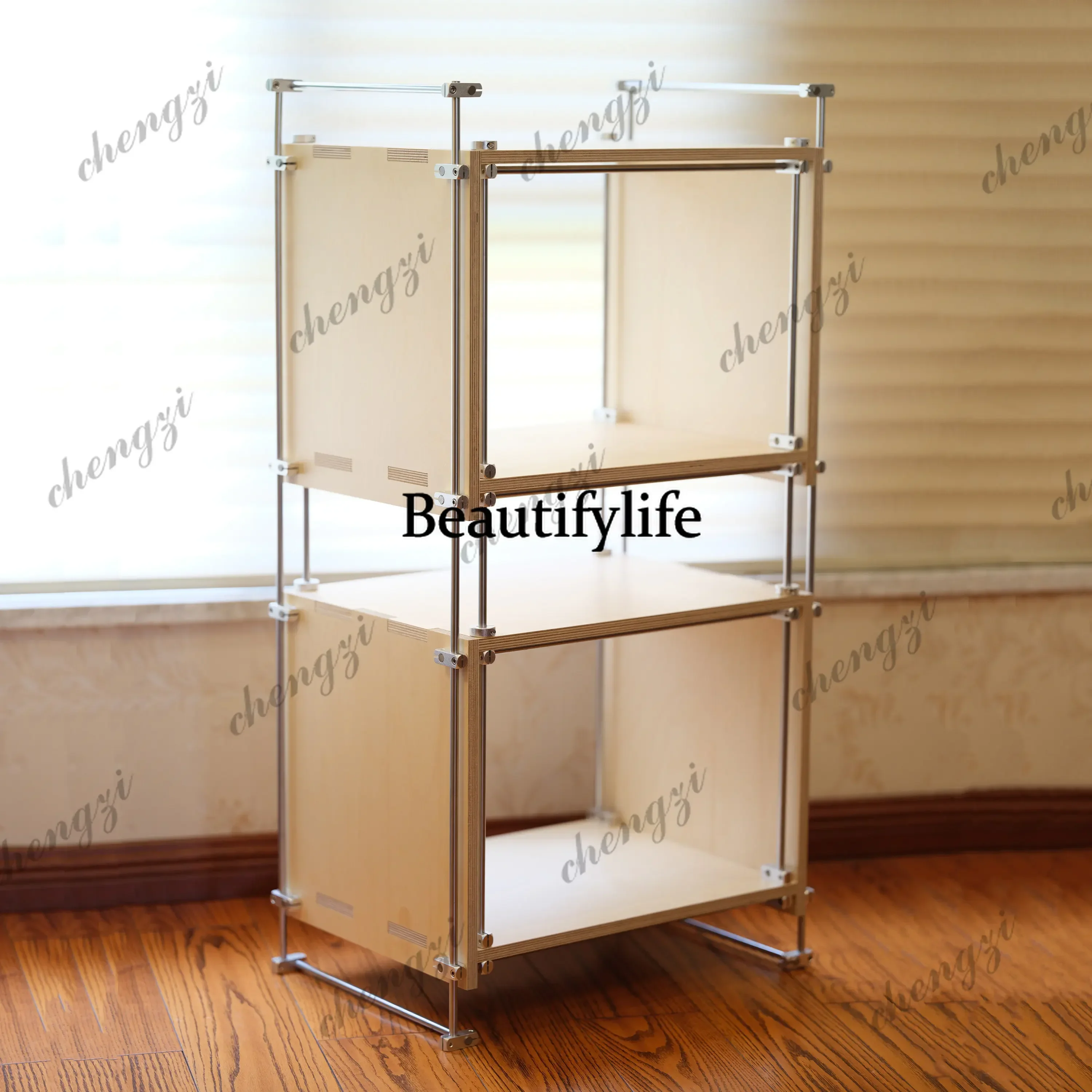 D8000    Solid wood bookshelf magazine storage locker living room sofa Bauhaus medieval style