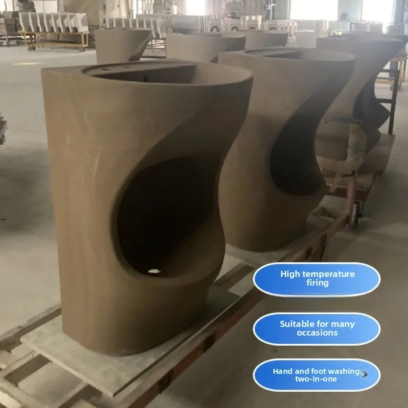 Foot wash basin multi-functional ceramic wash integrated, Middle East hand wash foot pool one-piece column basin