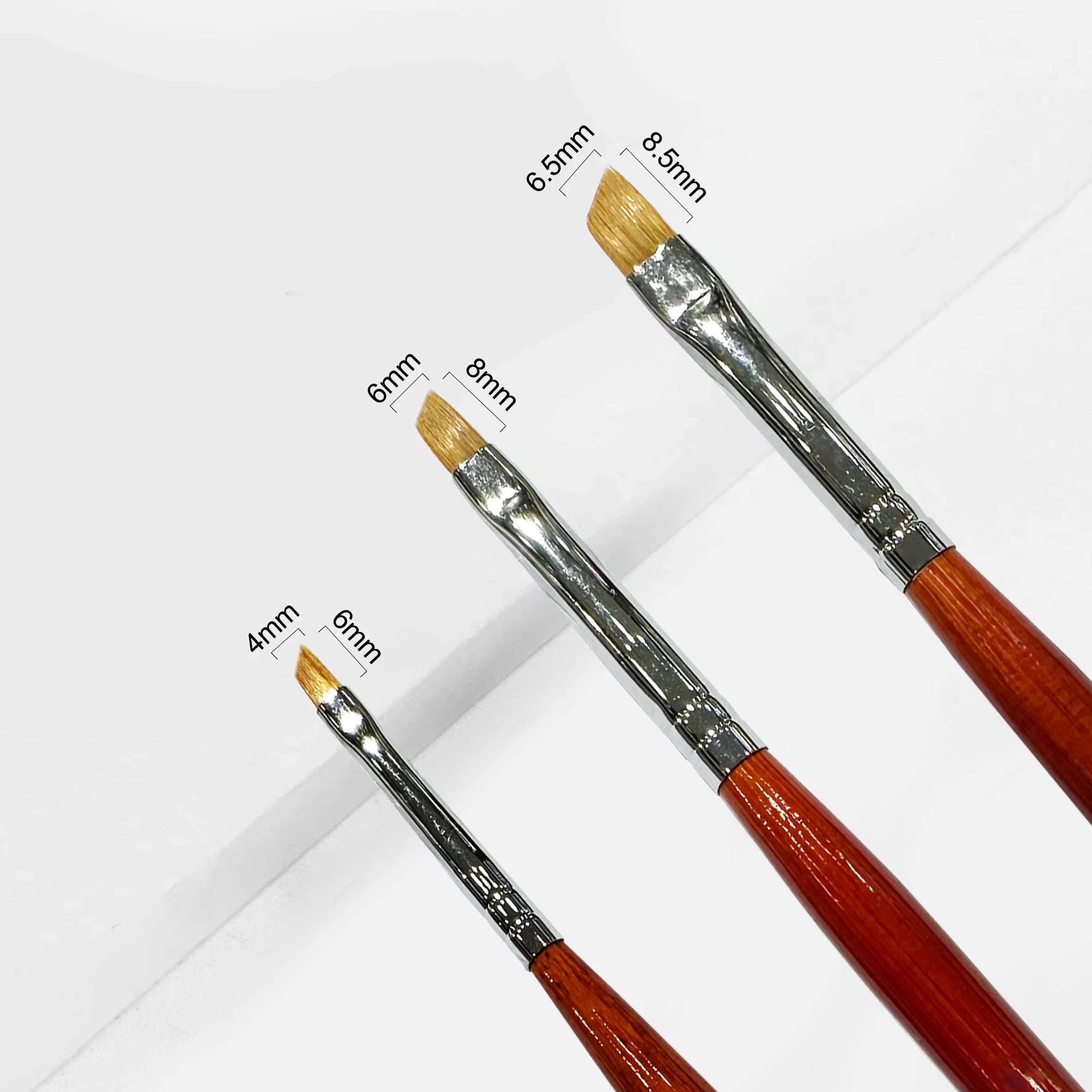 RolinStar Professional Nylon incline head Brush for Nail Design Elongated Lines Striping Drawing Painting Manicure Tool