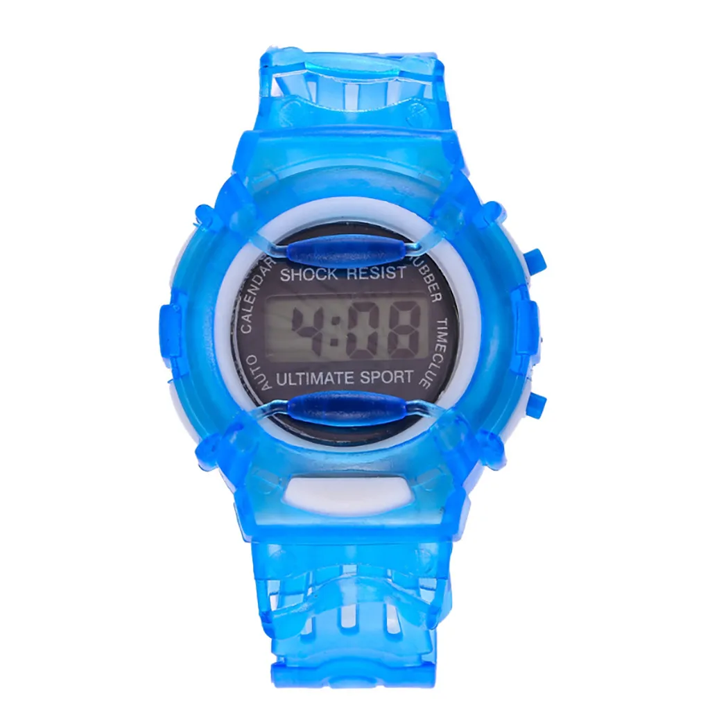 Moda infantil led relógios digitais esporte relógio eletrônico cor relógios de pulso simples silicone pulseira reloj enfant 2024