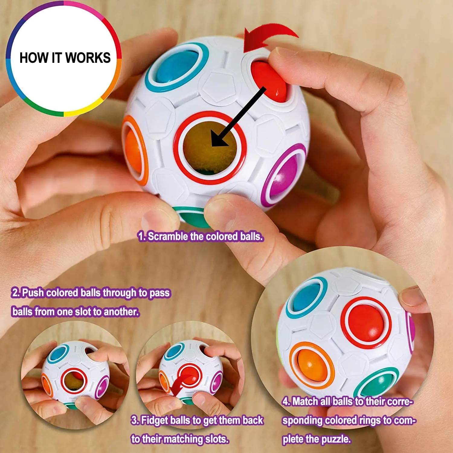 Fidget Toys Rainbow Ball Autism Vent Children Adult Decompression Bubble Antistress Toy Anti Reliver Stress ABS Material