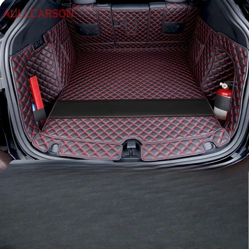 For Tesla Model Y Trunk Mats Fully Surrounded Leather Durable Cargo Liner Boot Carpets Full Coverage Car Interior Accessories
