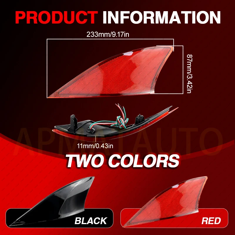 2PCS LED Rear Bumper Reflector Brake Lights No Error Tail&Warning Lamp For Lexus IS200t IS250 IS300 IS300h IS350 Car Accessories