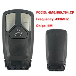 CN 008142   Oryginał dla MLB Audi 5M Chip Remote Smart Key Model AK1A 4M0 959 754 CP 433Mhz Współpracuje dla programatora VVDI i KYDZ