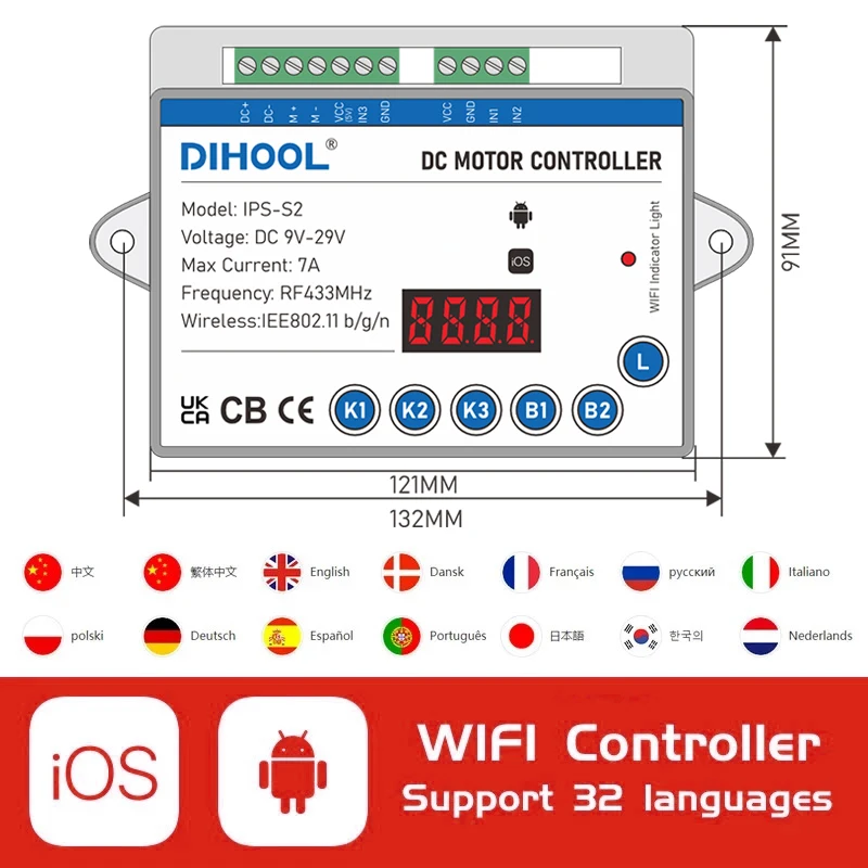 Imagem -03 - Wifi Controle Elétrico do Motor do Atuador Linear Vias Led Controlador de Luz Ac220v 110v Rgb Led Módulo de Tira Interruptor de Controle Dc24v 12v