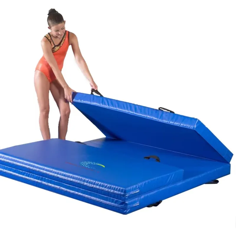 

Folding gymnastics mat New Pvc material sports mat High-quality sponge filled home fitness dance training mat