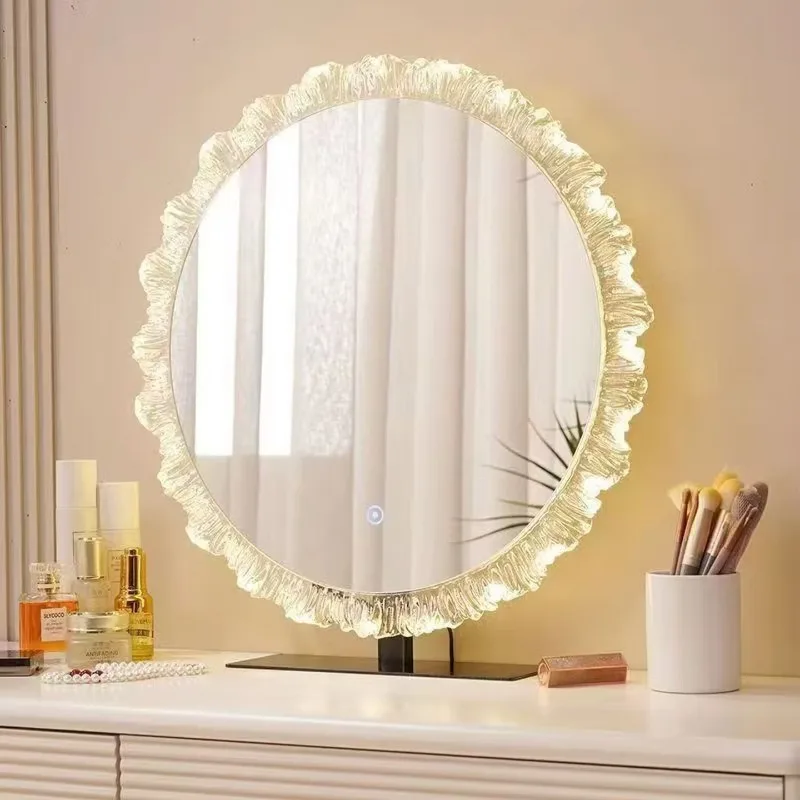 Makeup mirror desktop vanity mirror with lamp acrylic ambient light